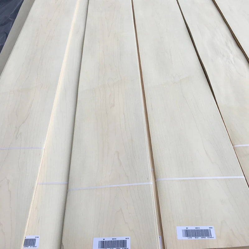 Natural Maple Veneer 0.5mm Canadian Hard Maple Veneer Skateboard Furniture Decorative Veneer