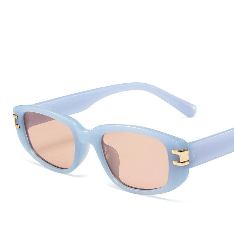 New Frame Plastic Floating Sunglasses Simple Oval Okey Sunglasses Women Retro Rectangle Oval Female Sun Glasses