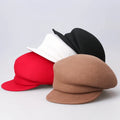 Fall Autumn Winter New Japanese Korean Pure Wool Felt Women Fashion Hat Solid Color Female Short Brim Newsboy Cap Warm Beret Hat