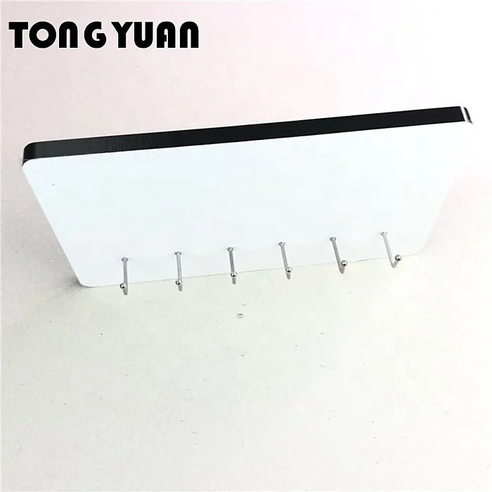 Personalized Printable Custom 12mm Sublimation MDF Wooden Eco-Friendly Wall Mounted Blank Key Hangers with 6 Hooks