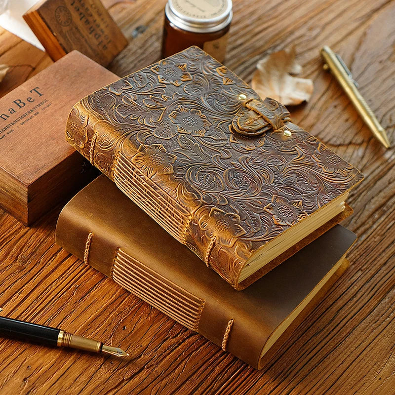 Custom Handmade Genuine Leather Creative Vintage Leather Bound Organizer/Planner Travel Journal Writing Notebook for Promotional