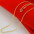 Gold Dubai Brass Double Wave Necklace Popular Wedding Exquisite Gold Plated Ladies Jewelry