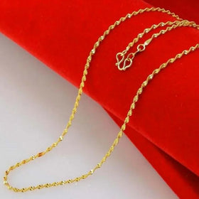 Gold Dubai Brass Double Wave Necklace Popular Wedding Exquisite Gold Plated Ladies Jewelry