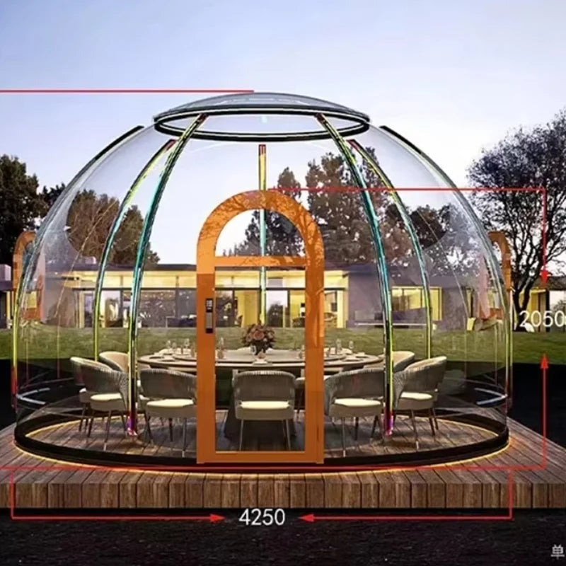 Customized Durable Outdoor Waterproof Circular Luxury Resort Pc Dome Tent