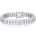 Dropshipping Luxury 3mm 4mm 5mm 925 Sterling Silver 2 Row VVS Moissanite Diamond Cluster Classic Tennis Bracelet for Men Women
