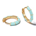 Gemnel Fashion Jewellery Gold Plated Custom Enamel Color Huggie Hoop Earrings
