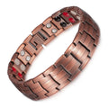 New Trendy Double-Row Strong Magnets Bangles for Arthritis Women Men Elegant Solid Pure Red Copper Magnetic Bracelets