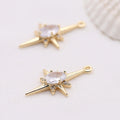 Fashion Zircon Star Charm 14K Gold Plated Sun Shape Diy Jewelry Necklace Making Pendant Accessories