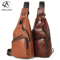 Andong Chest Bags for Men Real Genuine Cow Leather Vintage Fashion Crossbody Shoulder Sling Bag Business Casual Retro Cool