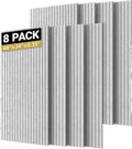 ROYDAA 8 Pack Large Self-Adhesive Grey Acoustic Panels Modern Design Style for Soundproof Wall Echo Absorption