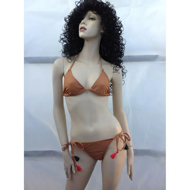 Custom Logo Brazilian Bikini Swimwear Women Beachwear Vendor's Two-Piece Plus Size Swimsuit Casual Solid Pattern Beach Apparel