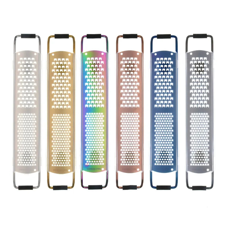 (ALGP-FH003)  Colorful Stainless Steel Chef Handheld Lemon Cheese Zester Grater with Blade Cover and Titanium Coating
