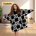 Custom Design Ultra Soft Coral Fleece Sherpa Winter Warm Wearable Blanket Hoodie Floral Pattern 100% Polyester Digital Printing