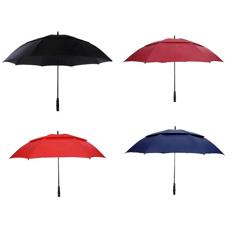 Wholesale Large Golf Umbrellas Windproof Automatic Open Custom Logo Double Layer Golf Umbrella