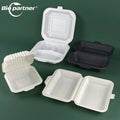 AF18 Simple Eco Friendly Biodegradable Microwave Safe Food Grade 3 Compartment Disposable Takeaway Cornstarch Hot Food Container
