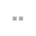 E037 Cubic Zirconia Earrings CZ Earrings Brass Setting Zircon Stud Earrings Hip Hop Iced Out