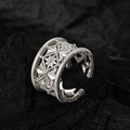 ICEBELA Light Luxury Chinese National Style S925 Sterling Silver Hollow Eight-pointed Star Ring Female Open Wide Index Finger Ri