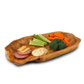 Guansen Wholesale Traditional Chinese Rustic Carved Cedar Root Wood Tray Server Salad Plate Elegant Eco-Friendly Wedding Bowls