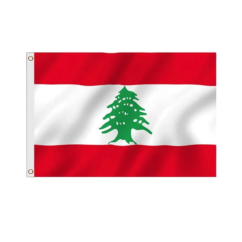Aozhan High Quality 3x5 Feet Lebanon Flag Canvas Header Double Stitched the Lebanese Republic Flags