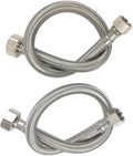 2 Pack Steel Braided Hose Customized Hydraulic Braided Rubber Hose Bathroom Kitchen Faucet Flexibility Braid Hose