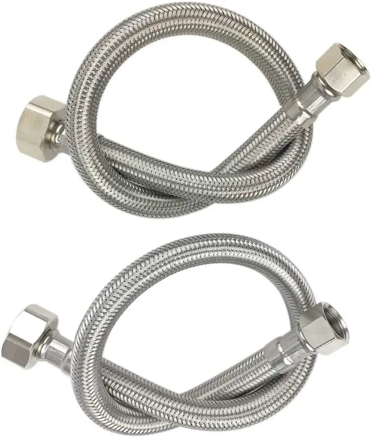 2 Pack Steel Braided Hose Customized Hydraulic Braided Rubber Hose Bathroom Kitchen Faucet Flexibility Braid Hose