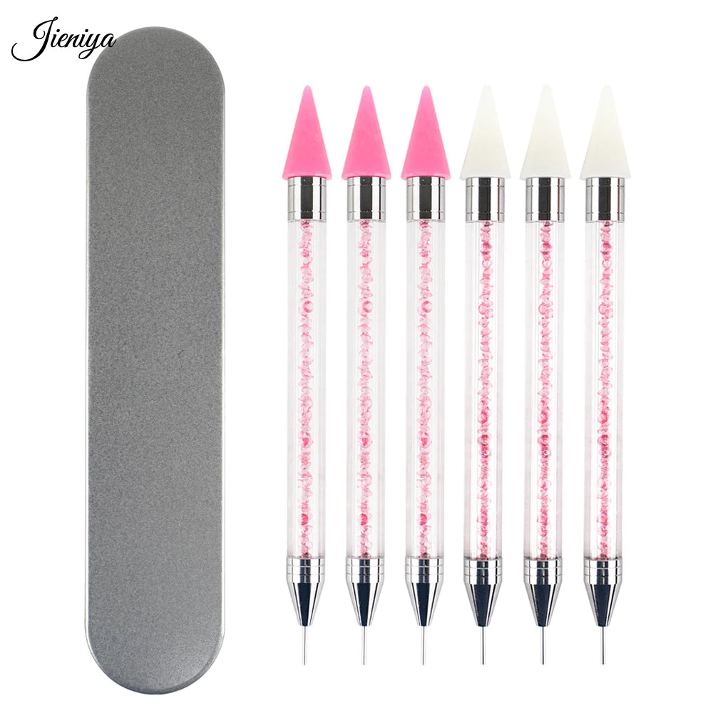 New Arrival Rhinestones Handle Dotting Tool Boxed Detachable Multi-functional Double-ended Brush Silica Brush