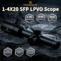 FOCUHUNTER Shockproof 800G LPVO 1-4X20E Red Green Illuminated Optical Hunting Scope Short-Mid Range Tactical Telescopic Scope MegaBDM