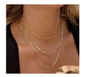 Fashion Jewelry 18K Gold Plated Chains Necklace Stainless Steel Chain Necklace Layered Necklace for Women