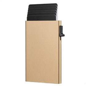 Ready to Ship Business Men Slim Metal Credit Cards Box Pop up Card Holder Wallet