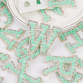 Hot Sale Iron on 4.5CM White  Colorful  Rhinestone  Pearl Letter Patch
