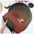 European Style Anti-Scalding Retro Leather Coasters Waterproof and Oil-Proof Multicolor Food Placemat and Bowl Pads
