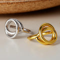ICEBELA Eye Catching Design S925 Silver Handmade Light Line Ring Geometric 18K Gold Plated Index Platinum Ring