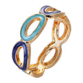 Fashion Trendy Geometric Colorful Enamel Hollow Bangle Bracelet Summer New Style Women Men Enamel Bracelet