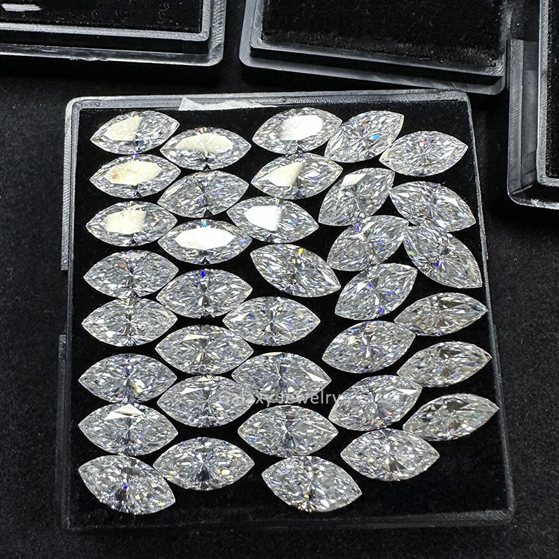 Synthetic Marquise Cut Moissanite Diamond Lab Created Gemstone Fire Color Loose Moissanite Stone for Jewelry Making