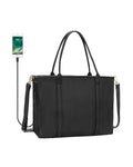 Relavel 17.3 Inch Teacher Large Work PU Portable USB Charge Shoulder Tote Purse with Large Capacity for Women