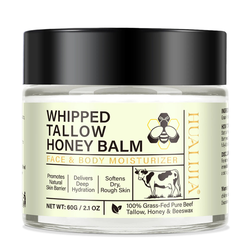 Custom Logo All Natural Vegan Whipped Tallow and Honey Balm Bulk Cosmetic Grade Grass Fed Beef Tallow Cream for Face Body
