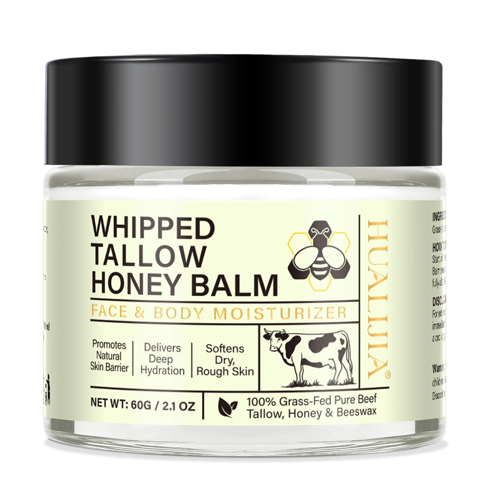 Custom Logo All Natural Vegan Whipped Tallow and Honey Balm Bulk Cosmetic Grade Grass Fed Beef Tallow Cream for Face Body