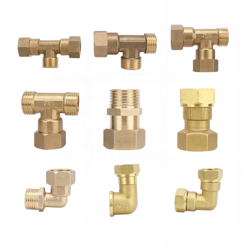 1/2" Male/Female Thread Brass Connector Garden Water Connector Faucet Coupling Adapter Pipe Plumbing Pneumatic Fitting
