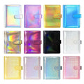 Hot Sales A6 Holographic PU Planner 6-Ring PVC Laser Cover Binder Personal Size Leather Notebook Loose Leaf Binder Notebook