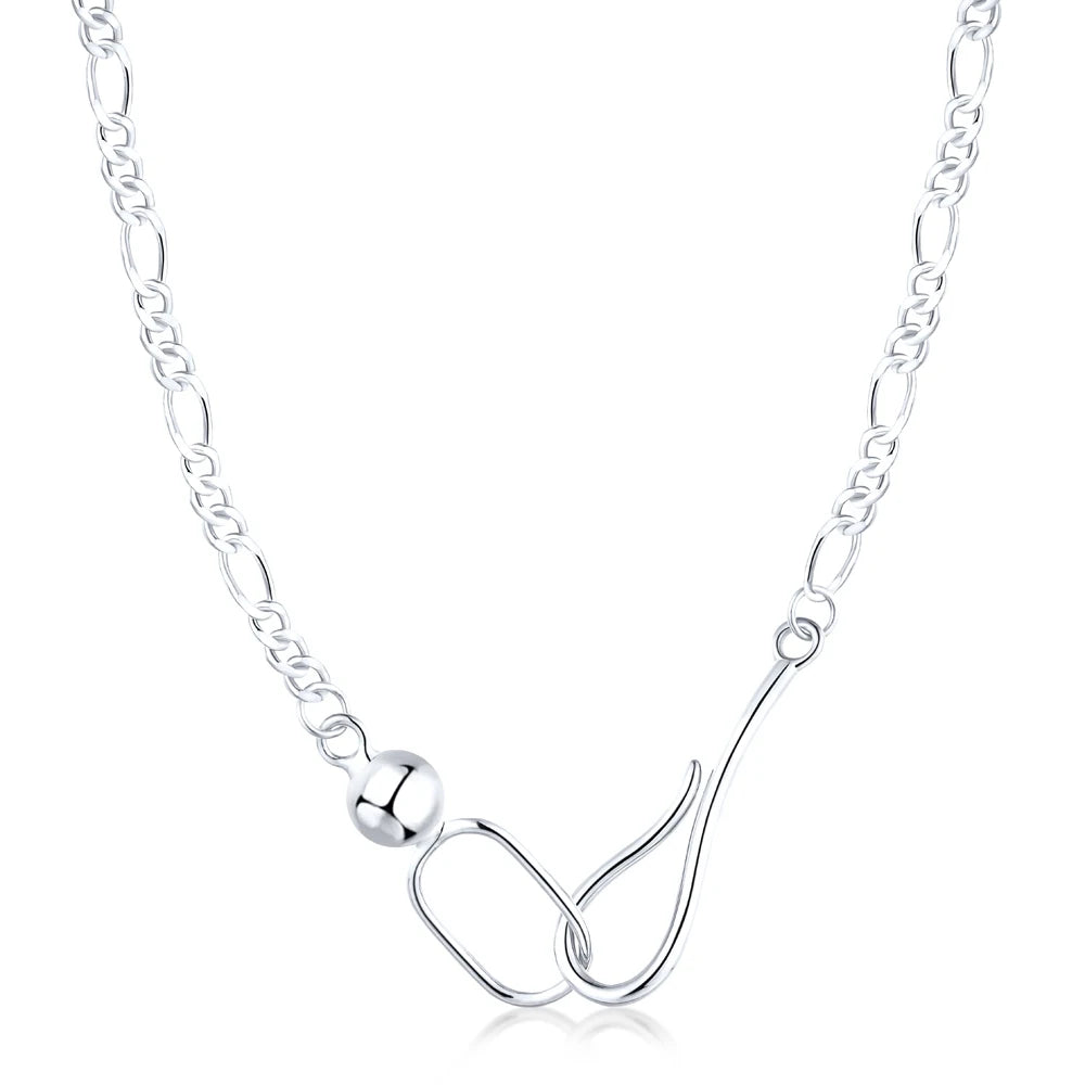 Dylam Figaro Silver Chain in 925 Sterling Silver Italian Necklace for Women Men Girls Boys Premium Quality Made in Italy