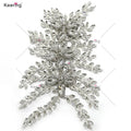 WHD-067 Keering Wedding Party Good Price DIY 3D Alloy Leaves Design Ladies Rhinestone Flower Patches for Bridal Dress