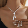 Elegant Full Diamond Zircon Necklace Set for Brides - Wedding & Banquet Jewelry | Wholesale Accessories