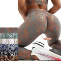 Oem Fitness Wears Women Snakeskin Printed Metallic Leggings Wholesale Ruched Booty Yoga Leggings