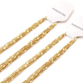 ASON Women Men Chain Jewelry Hip Hop Stainless Steel 18k Gold Plated 1.4mm Chain Necklace Side Body Sun Flower Matching Chain