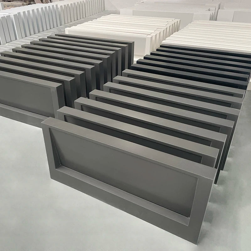 Modern Design Concrete Grey Wall-Hung Counter Top Basin Large Size Rectangular Washbasin with Drainer Oval Shape