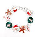 Hot Fashion Gingerbread Holiday Charm Bracelets Christmas Tree Enamel Casting in Zinc Alloy