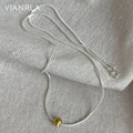 VIANRLA 925 Sterling Silver Rope Chain With Bead 18k Gold Plated Necklace Jewelry Minimalism Style Free Laser Logo