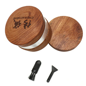 Wholesale 4 Parts Custom Logo 67mm Wooden Frosted Herb & Tobacco Grinder with Gift Box KL Brand Model GR0037 Smoking Accessories