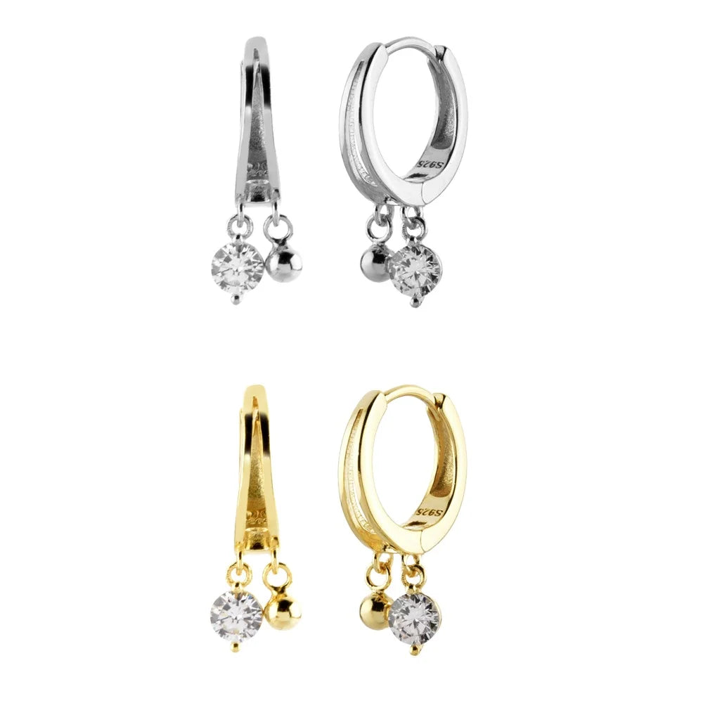 FUAMAY Guangzhou Jewelry Unique Round Diamond Ear Piercings Drop Earrings Ball Bell Ear Rings for Ladies