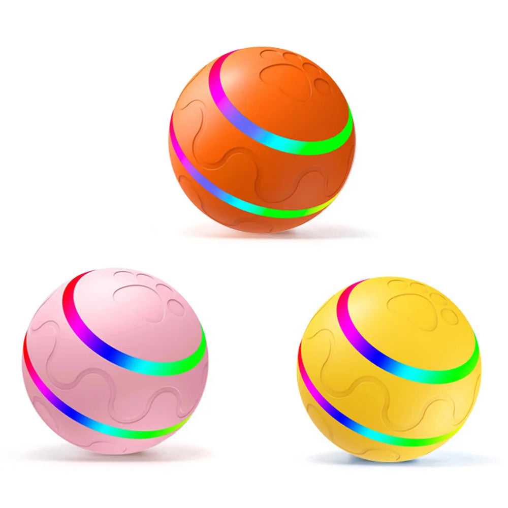 USB Rechargeable Pet Interactive & Movement Toys Automatic Luminous Rolling Ball Toys for Puppy/Cat/Medium Dogs